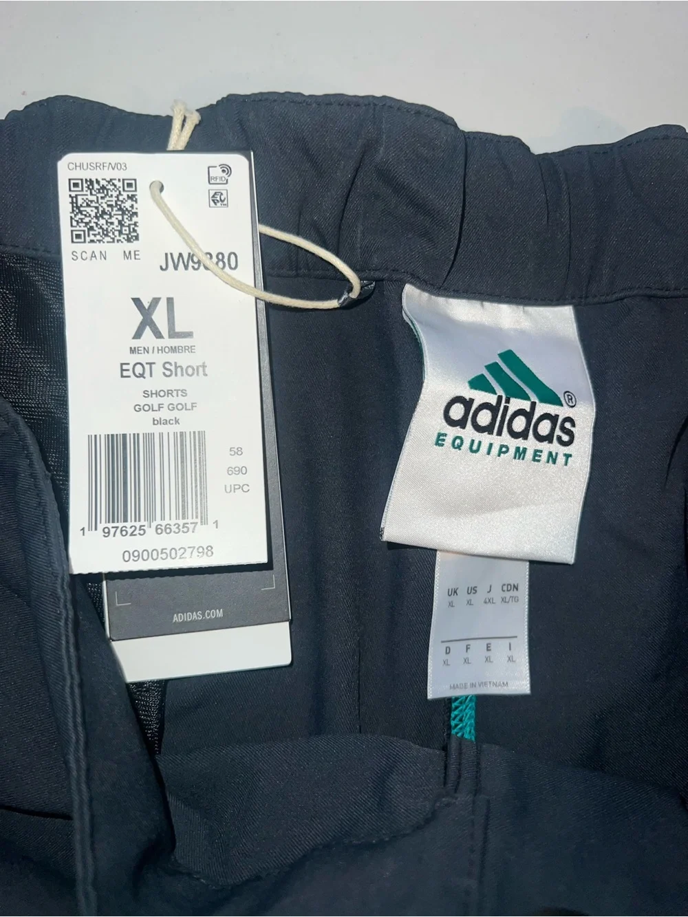 Adidas Equipment EQT Golf Shorts Black JW9880 Mens Size XL